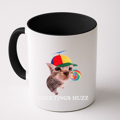Greetings Huzz Funny Gen Z Gen Alpha Slang Silly Cat Meme Mug