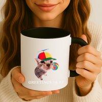 Greetings Huzz Funny Gen Z Gen Alpha Slang Silly Cat Meme Mug