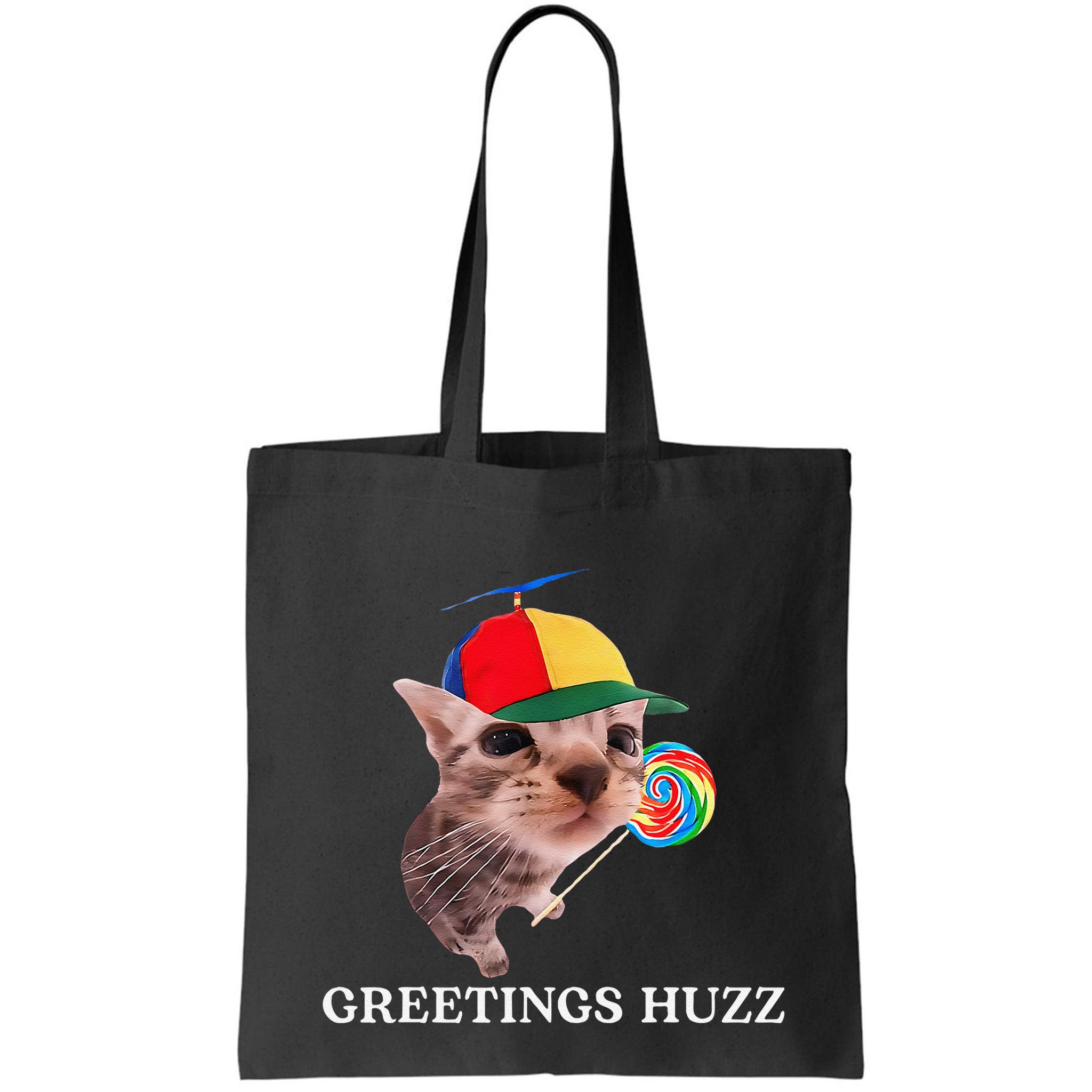 Greetings Huzz Funny Gen Z Gen Alpha Slang Silly Cat Meme Bag