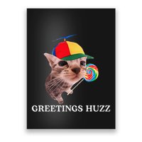 Greetings Huzz Funny Gen Z Gen Alpha Slang Silly Cat Meme Poster