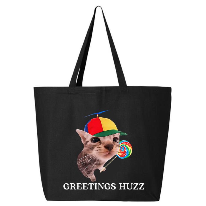 Greetings Huzz Funny Gen Z Gen Alpha Slang Silly Cat Meme 25L Jumbo Tote