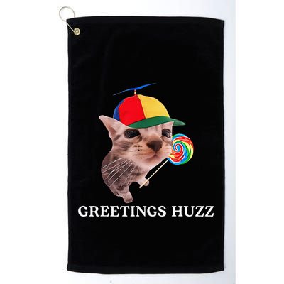 Greetings Huzz Funny Gen Z Gen Alpha Slang Silly Cat Meme Golf Towel