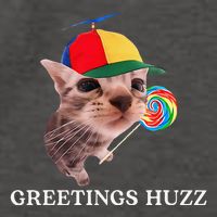 Greetings Huzz Funny Gen Z Gen Alpha Slang Silly Cat Meme Vector Backpack