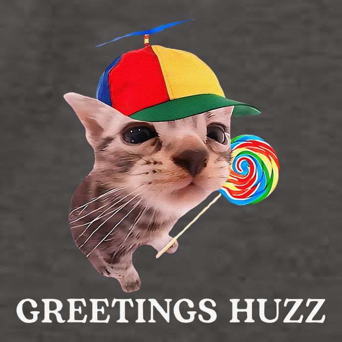 Greetings Huzz Funny Gen Z Gen Alpha Slang Silly Cat Meme Vector Backpack