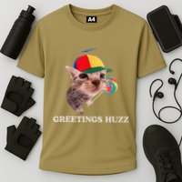 Greetings Huzz Funny Gen Z Gen Alpha Slang Silly Cat Meme Cooling Performance Crew T-Shirt