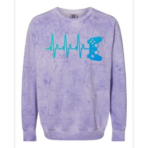 Gamer Heartbeat For Gaming Gift Colorblast Crewneck Sweatshirt