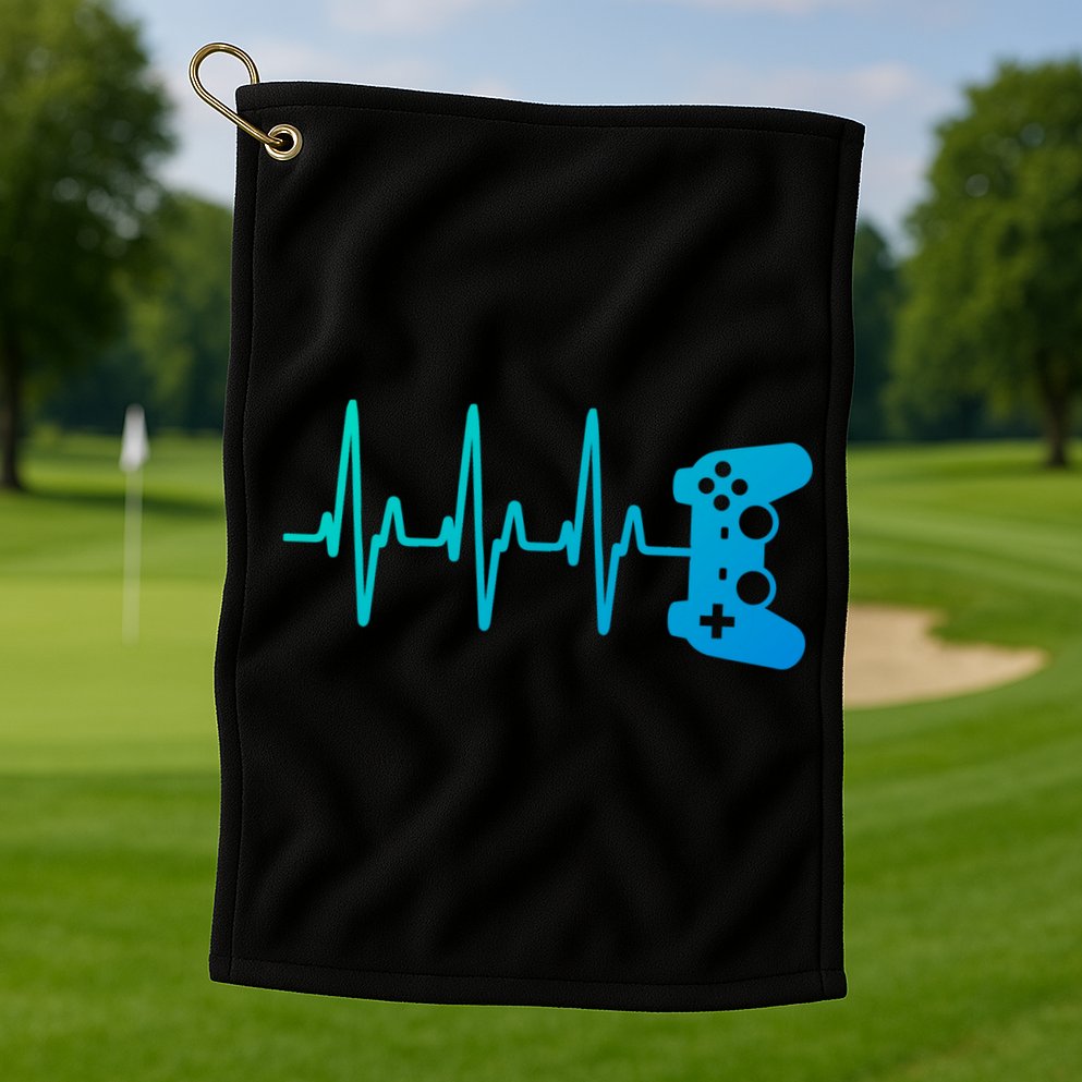 Gamer Heartbeat For Gaming Gift Golf Towel