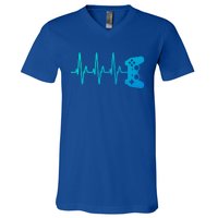 Gamer Heartbeat For Gaming Gift V-Neck T-Shirt