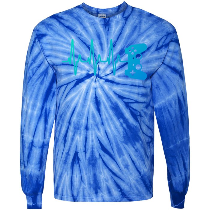 Gamer Heartbeat For Gaming Gift Tie-Dye Long Sleeve Shirt