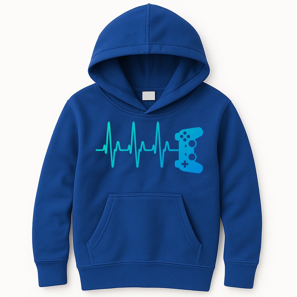 Gamer Heartbeat For Gaming Gift Kids Hoodie