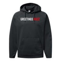 Greetings Huzz Funny Gen Z Gen Alpha Slang Meme Performance Fleece Hoodie