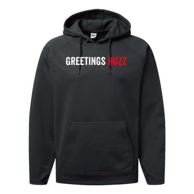 Greetings Huzz Funny Gen Z Gen Alpha Slang Meme Performance Fleece Hoodie