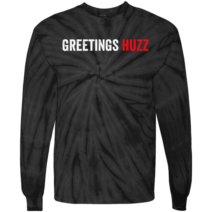 Greetings Huzz Funny Gen Z Gen Alpha Slang Meme Tie-Dye Long Sleeve Shirt