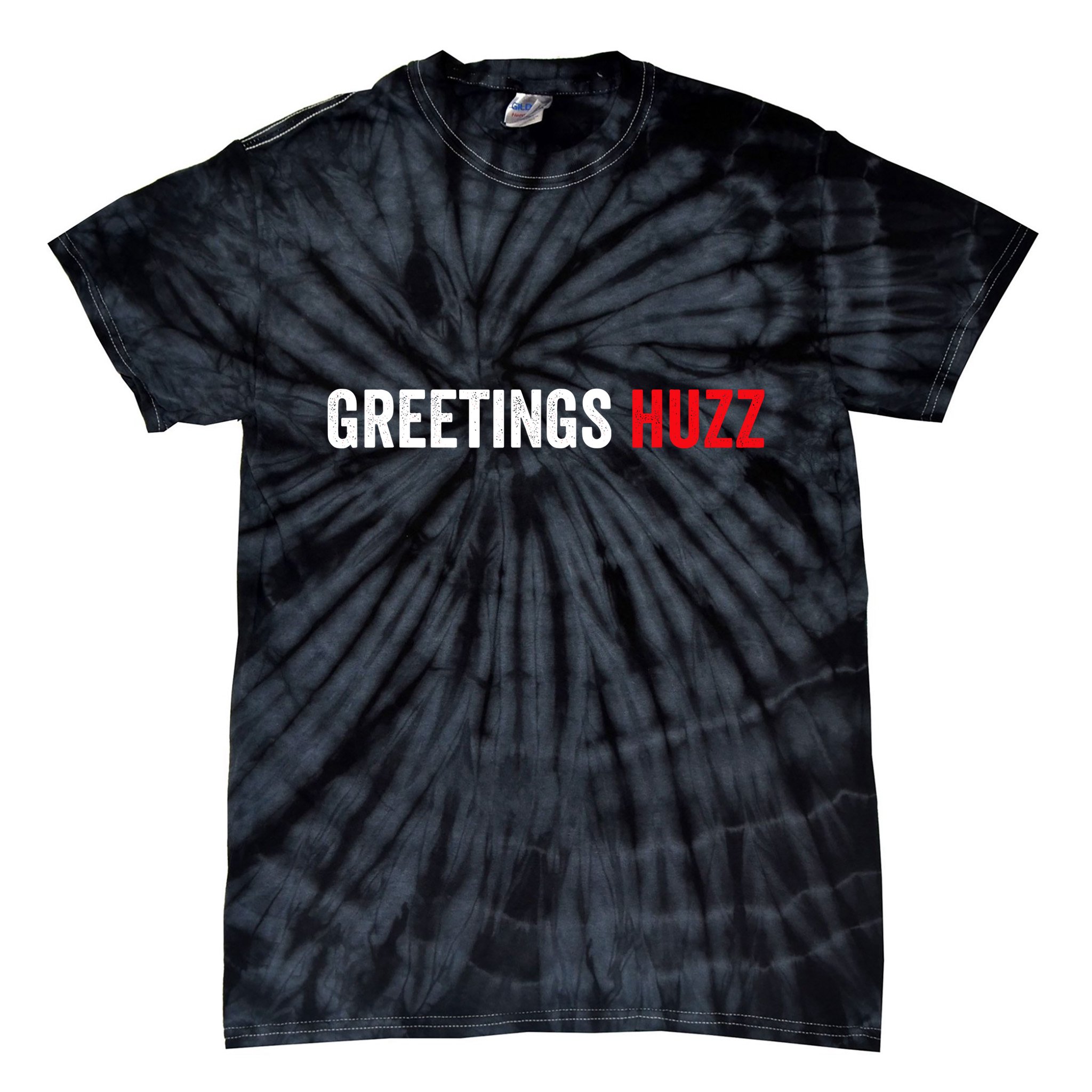 Greetings Huzz Funny Gen Z Gen Alpha Slang Meme Tie-Dye T-Shirt