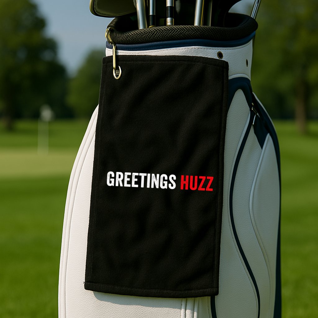Greetings Huzz Funny Gen Z Gen Alpha Slang Meme Golf Towel