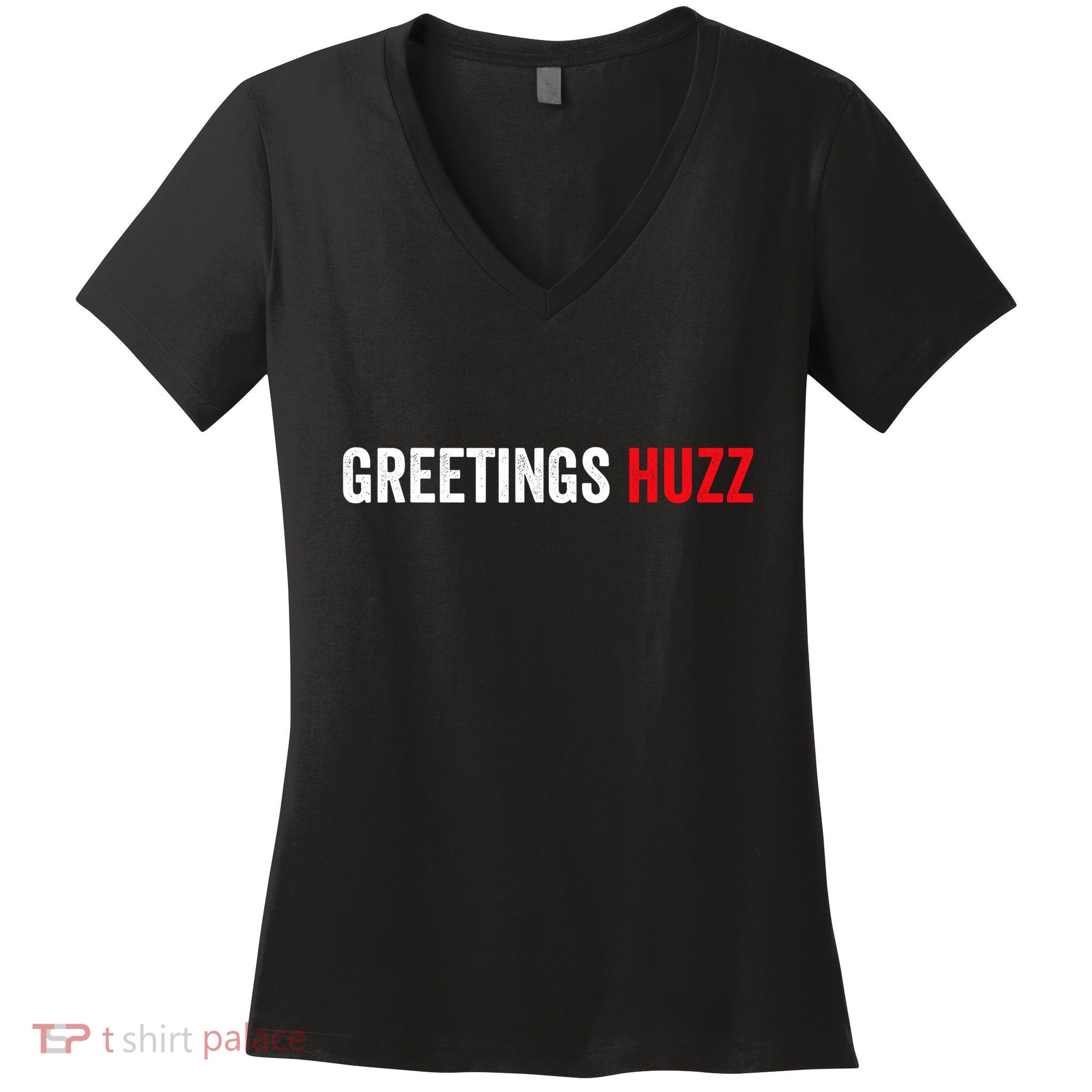 Greetings Huzz Funny Gen Z Gen Alpha Slang Meme Women's V-Neck T-Shirt