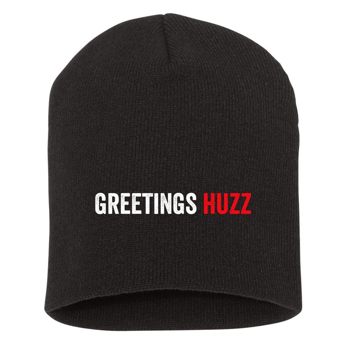Greetings Huzz Funny Gen Z Gen Alpha Slang Meme Short Acrylic Beanie