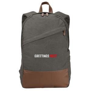 Greetings Huzz Funny Gen Z Gen Alpha Slang Meme Cotton Canvas Backpack