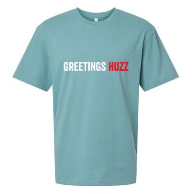 Greetings Huzz Funny Gen Z Gen Alpha Slang Meme Sueded Cloud Jersey T-Shirt