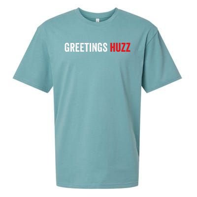 Greetings Huzz Funny Gen Z Gen Alpha Slang Meme Sueded Cloud Jersey T-Shirt