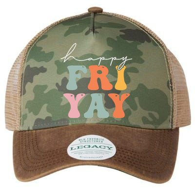 Groovy Happy Fri-yay! Teachers Weekend Friday Teacher TGIF Legacy Tie Dye Trucker Hat