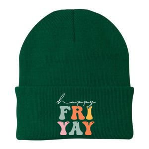 Groovy Happy Fri-yay! Teachers Weekend Friday Teacher TGIF Knit Cap Winter Beanie