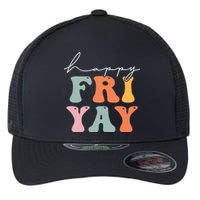 Groovy Happy Fri-yay! Teachers Weekend Friday Teacher TGIF Flexfit Unipanel Trucker Cap