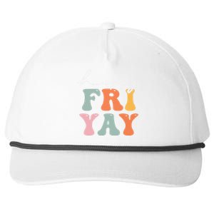 Groovy Happy Fri-yay! Teachers Weekend Friday Teacher TGIF Snapback Five-Panel Rope Hat