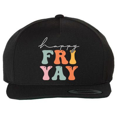 Groovy Happy Fri-yay! Teachers Weekend Friday Teacher TGIF Wool Snapback Cap