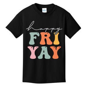 Groovy Happy Fri-yay! Teachers Weekend Friday Teacher TGIF Kids T-Shirt