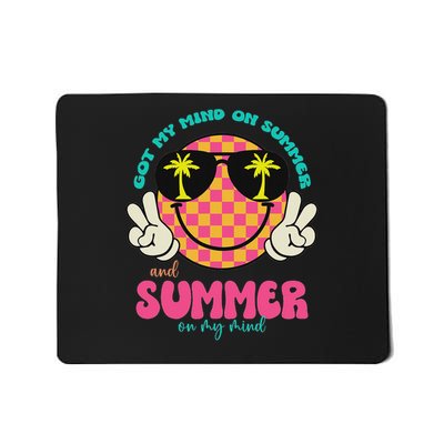 Groovy Happy Face Summer Vibes Got My Mind On Summer Teacher Mousepad