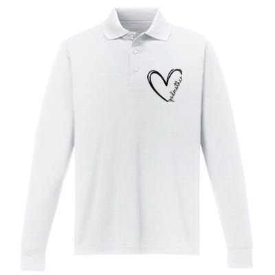 Godmother Heart For Mother Day Wo Performance Long Sleeve Polo