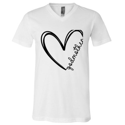 Godmother Heart For Mother Day Wo V-Neck T-Shirt