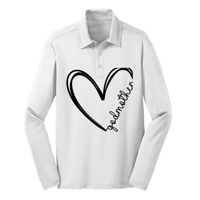 Godmother Heart For Mother Day Wo Silk Touch Performance Long Sleeve Polo