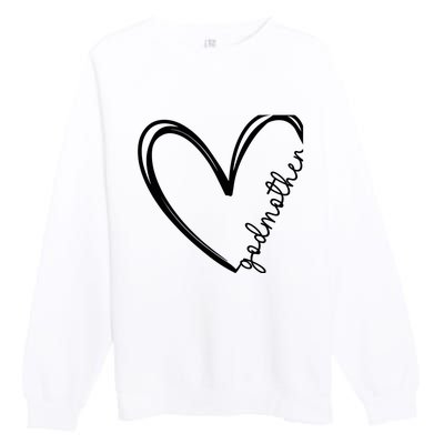 Godmother Heart For Mother Day Wo Premium Crewneck Sweatshirt