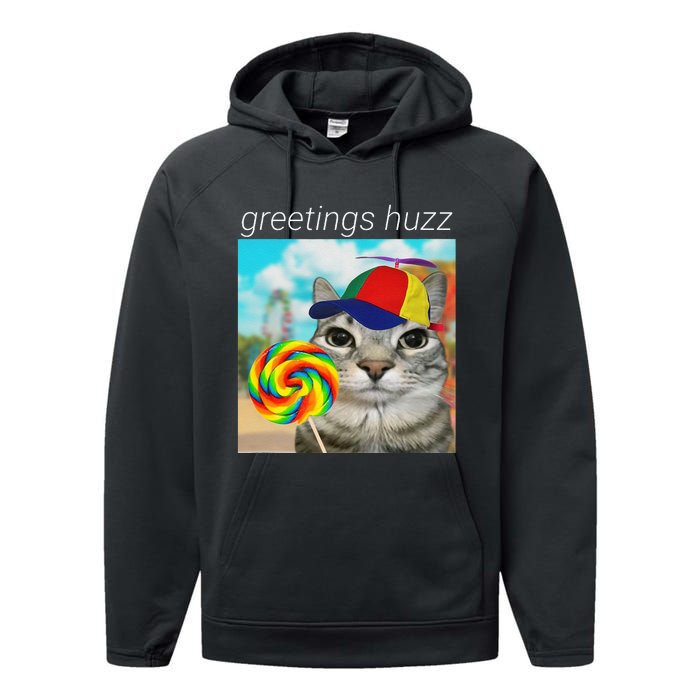 Greetings Huzz Funny Gen Z Gen Alpha Slang Meme Gift Performance Fleece Hoodie