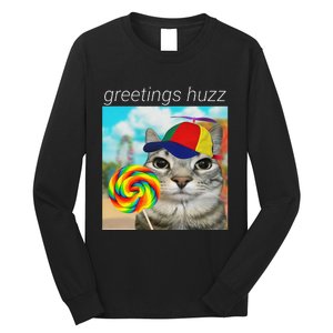 Greetings Huzz Funny Gen Z Gen Alpha Slang Meme Gift Long Sleeve Shirt