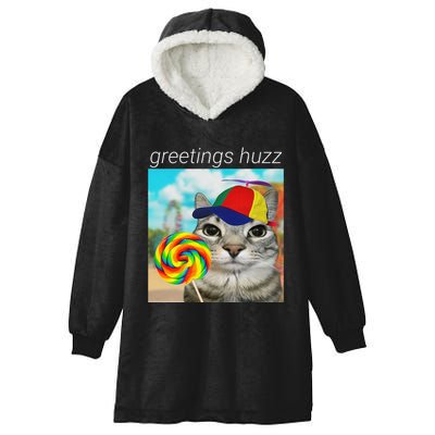 Greetings Huzz Funny Gen Z Gen Alpha Slang Meme Gift Hooded Wearable Blanket