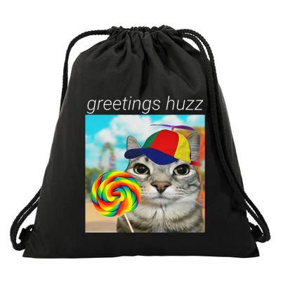Greetings Huzz Funny Gen Z Gen Alpha Slang Meme Gift Drawstring Bag
