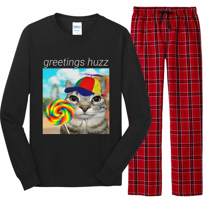 Greetings Huzz Funny Gen Z Gen Alpha Slang Meme Gift Long Sleeve Pajama Set