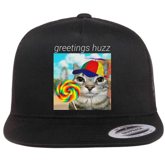 Greetings Huzz Funny Gen Z Gen Alpha Slang Meme Gift Flat Bill Trucker Hat