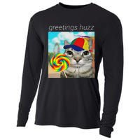 Greetings Huzz Funny Gen Z Gen Alpha Slang Meme Gift Cooling Performance Long Sleeve Crew