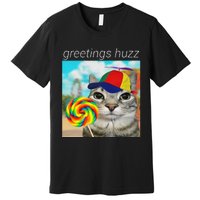 Greetings Huzz Funny Gen Z Gen Alpha Slang Meme Gift Premium T-Shirt