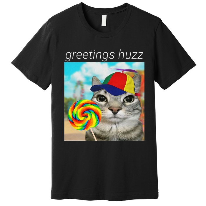 Greetings Huzz Funny Gen Z Gen Alpha Slang Meme Gift Premium T-Shirt