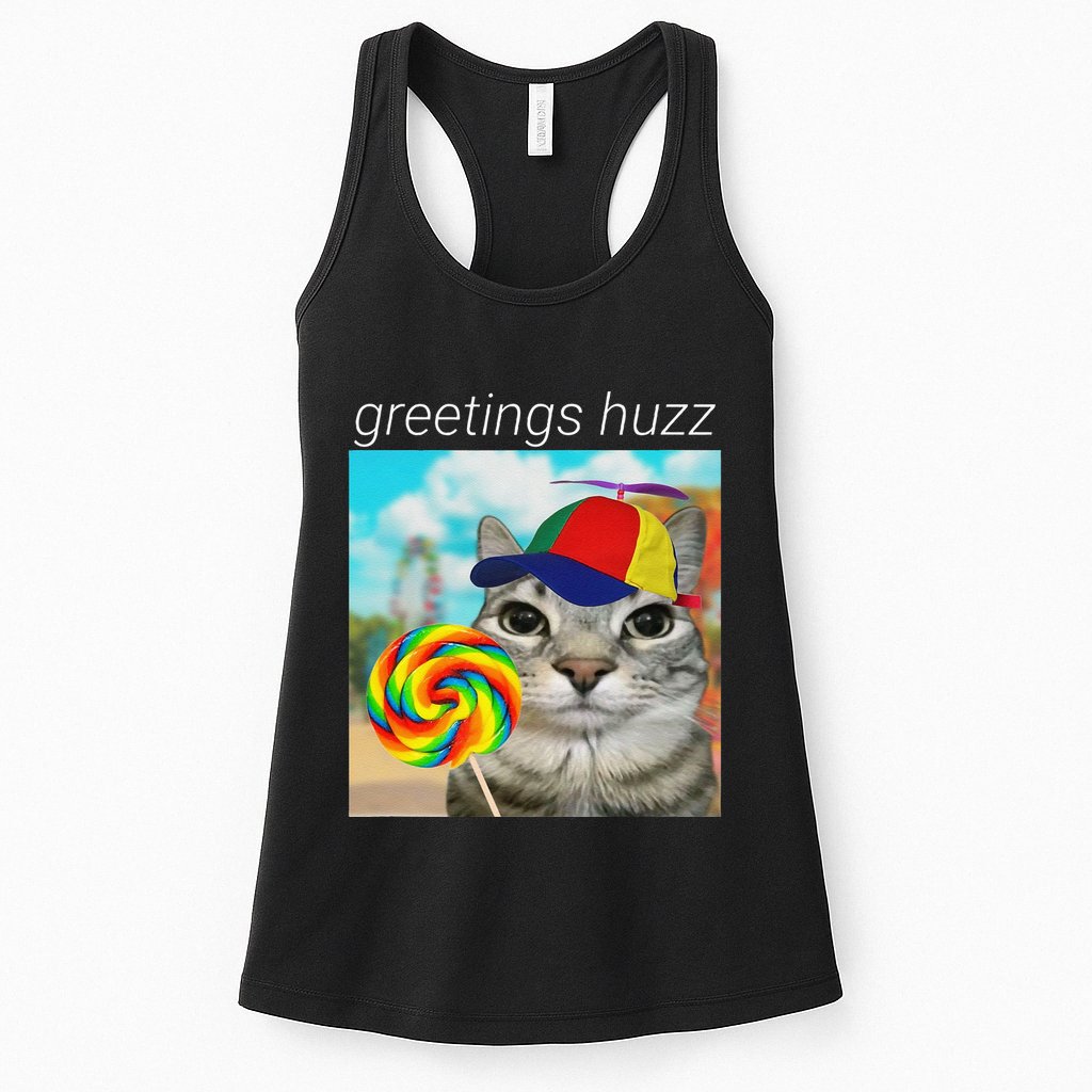 Greetings Huzz Funny Gen Z Gen Alpha Slang Meme Gift Womens Tank Top