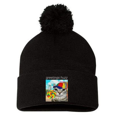 Greetings Huzz Funny Gen Z Gen Alpha Slang Meme Gift Pom Pom 12in Knit Beanie