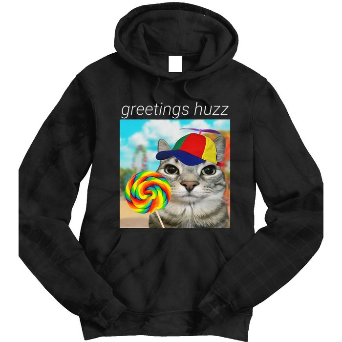 Greetings Huzz Funny Gen Z Gen Alpha Slang Meme Gift Tie Dye Hoodie