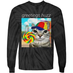 Greetings Huzz Funny Gen Z Gen Alpha Slang Meme Gift Tie-Dye Long Sleeve Shirt