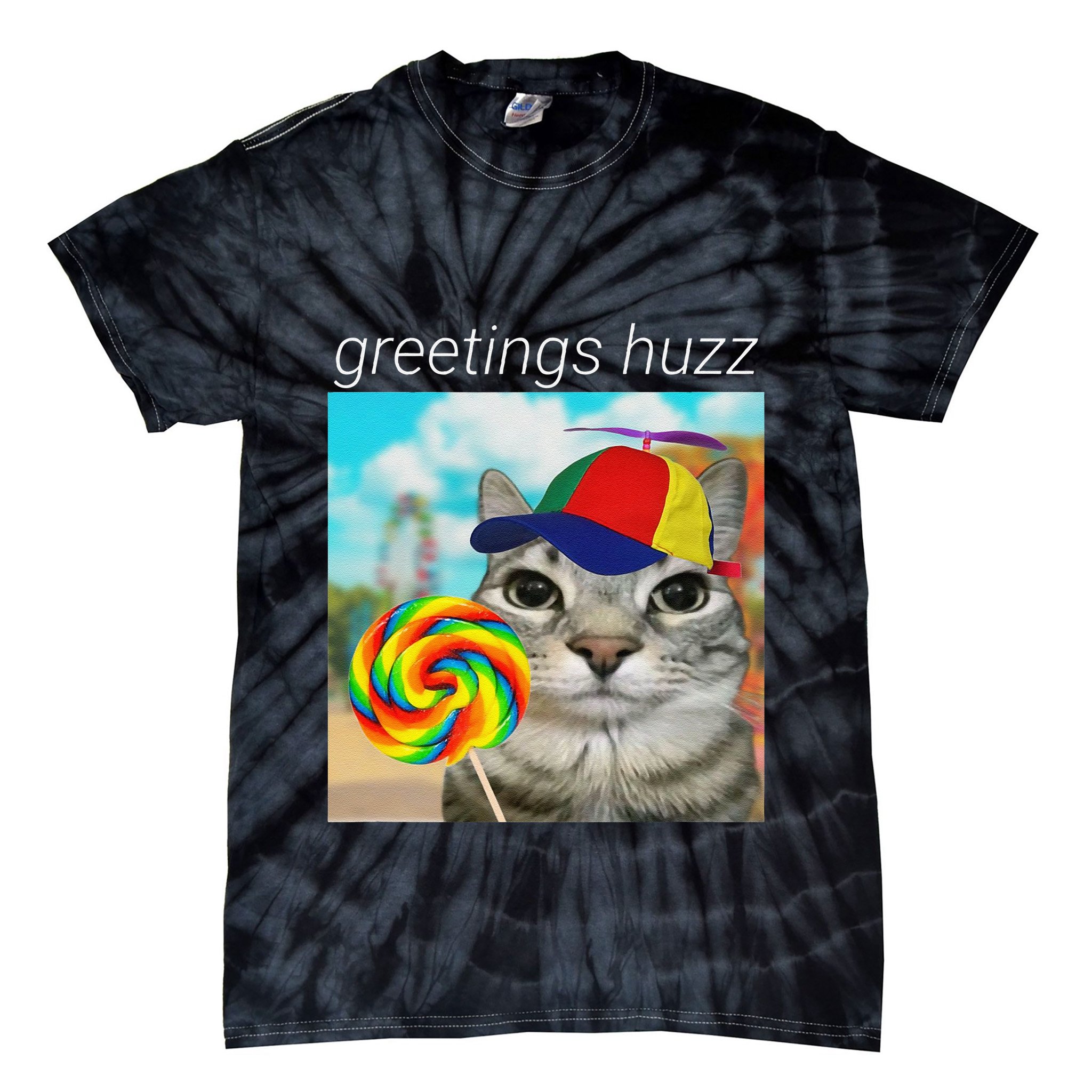 Greetings Huzz Funny Gen Z Gen Alpha Slang Meme Gift Tie-Dye T-Shirt