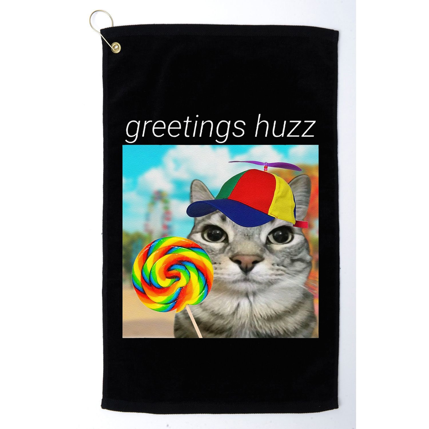 Greetings Huzz Funny Gen Z Gen Alpha Slang Meme Gift Golf Towel